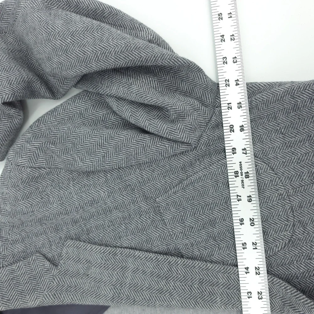 Brooks Brothers Mens Blazer Wool Cotton Herringbone Grey 46R Regent Fit Emmetex